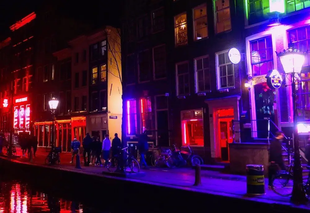 Red Light District Amsterdam at night