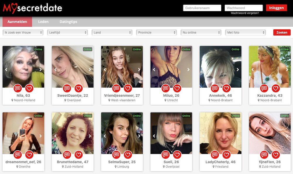 Dutch dating site profiles